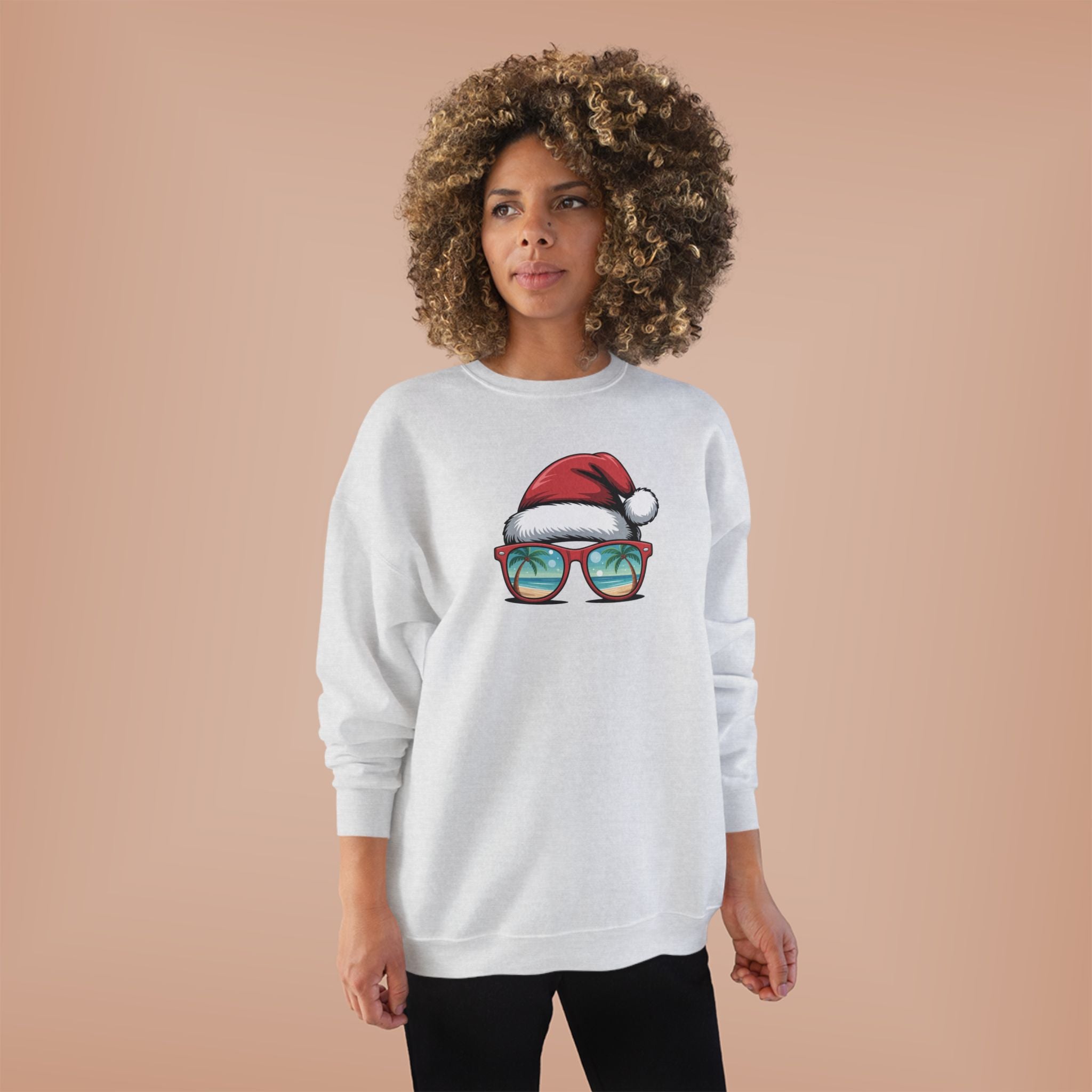Beach Christmas Santa with Shades Sweatshirt