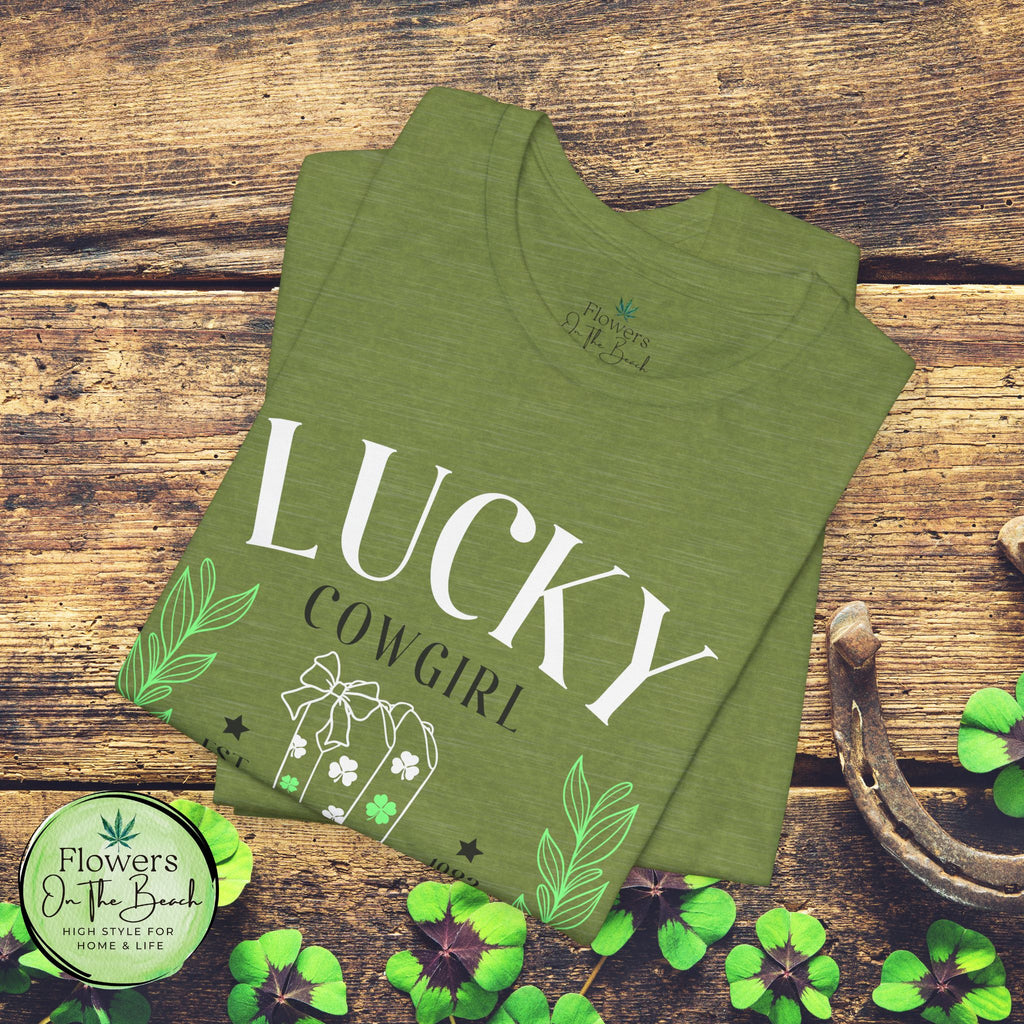 Cowgirl Boots Shamrock Lucky Cowgirl Clover Tee