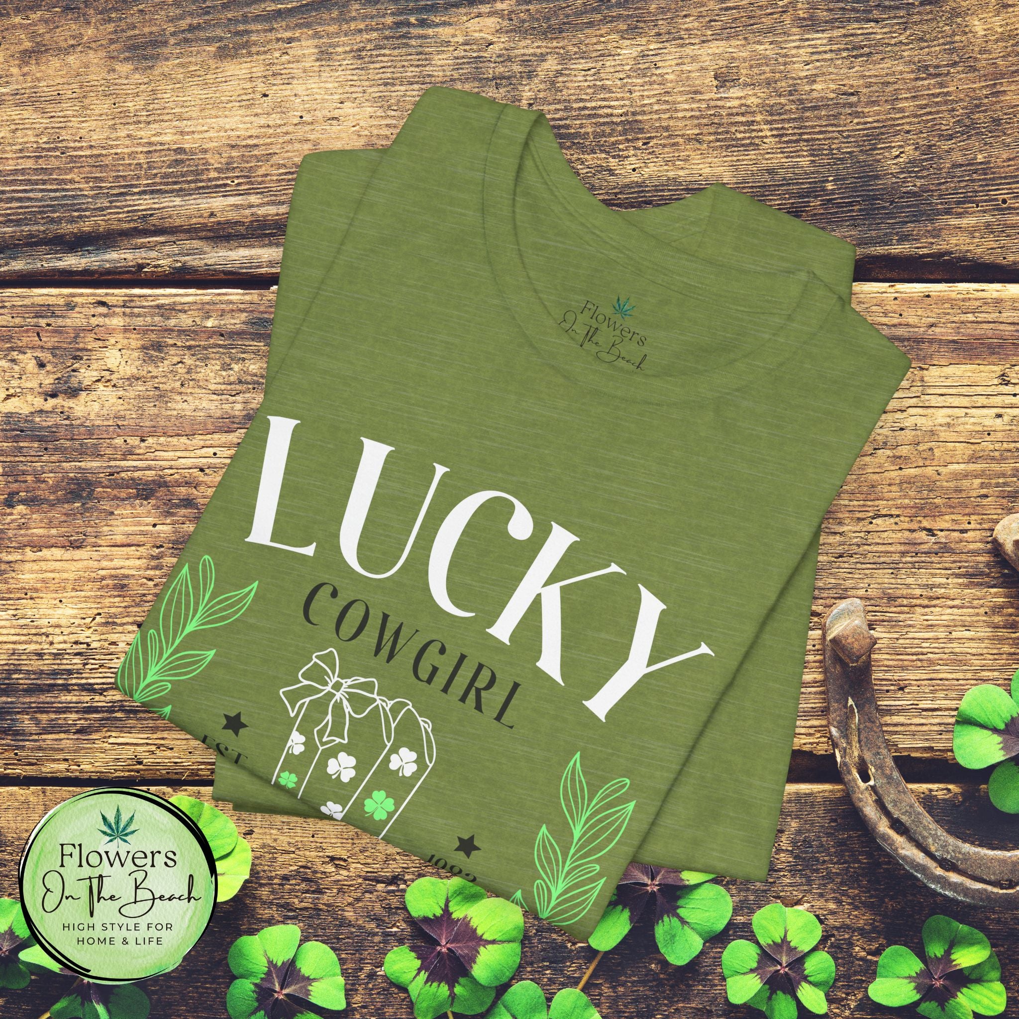 Cowgirl Boots Shamrock Lucky Cowgirl Clover Tee