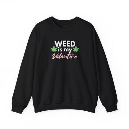 Valentine's Day Weed Long Sleeve Sweatshirt, Unisex Shirt Gift, Weed Lover Clothing, Funny Valentine Apparel, Cannabis Crewneck Jumper,