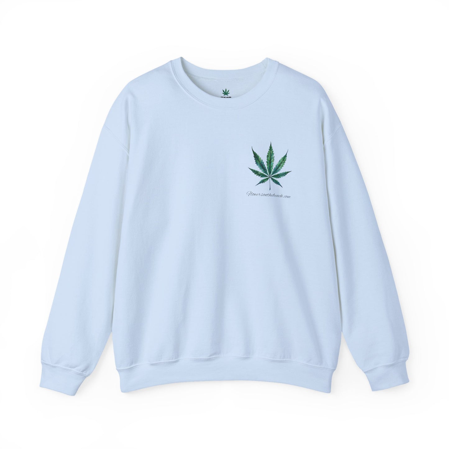Brand Crewneck, Flowers on the Beach, Stoner Gift, Weed Lover Gift, 420 Gift, Stoner Christmas Gift, Weed Apparel