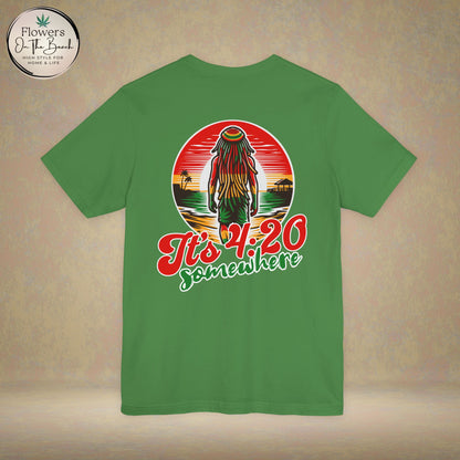 Rasta T-Shirt, Weed Smokers Tee, 420 Shirt, Unisex Jersey Short Sleeve Tee, Casual Stoner Apparel, 420 Somewhere, Rasta Holiday T-shirt