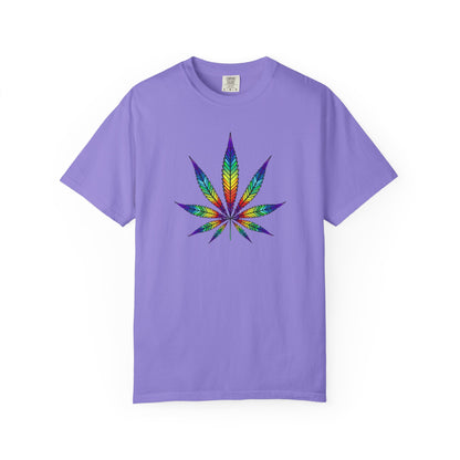Colorful Cannabis Leaf T-Shirt, Stoner Tshirt Gift