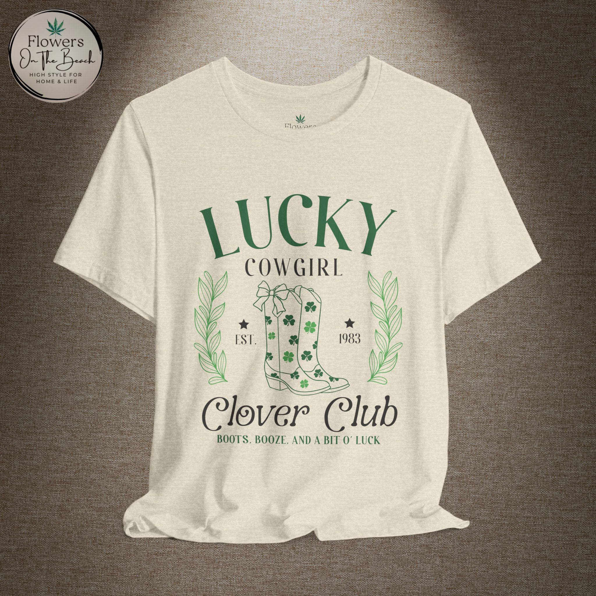 Cowgirl Boots Shamrock Lucky Cowgirl Clover Tee