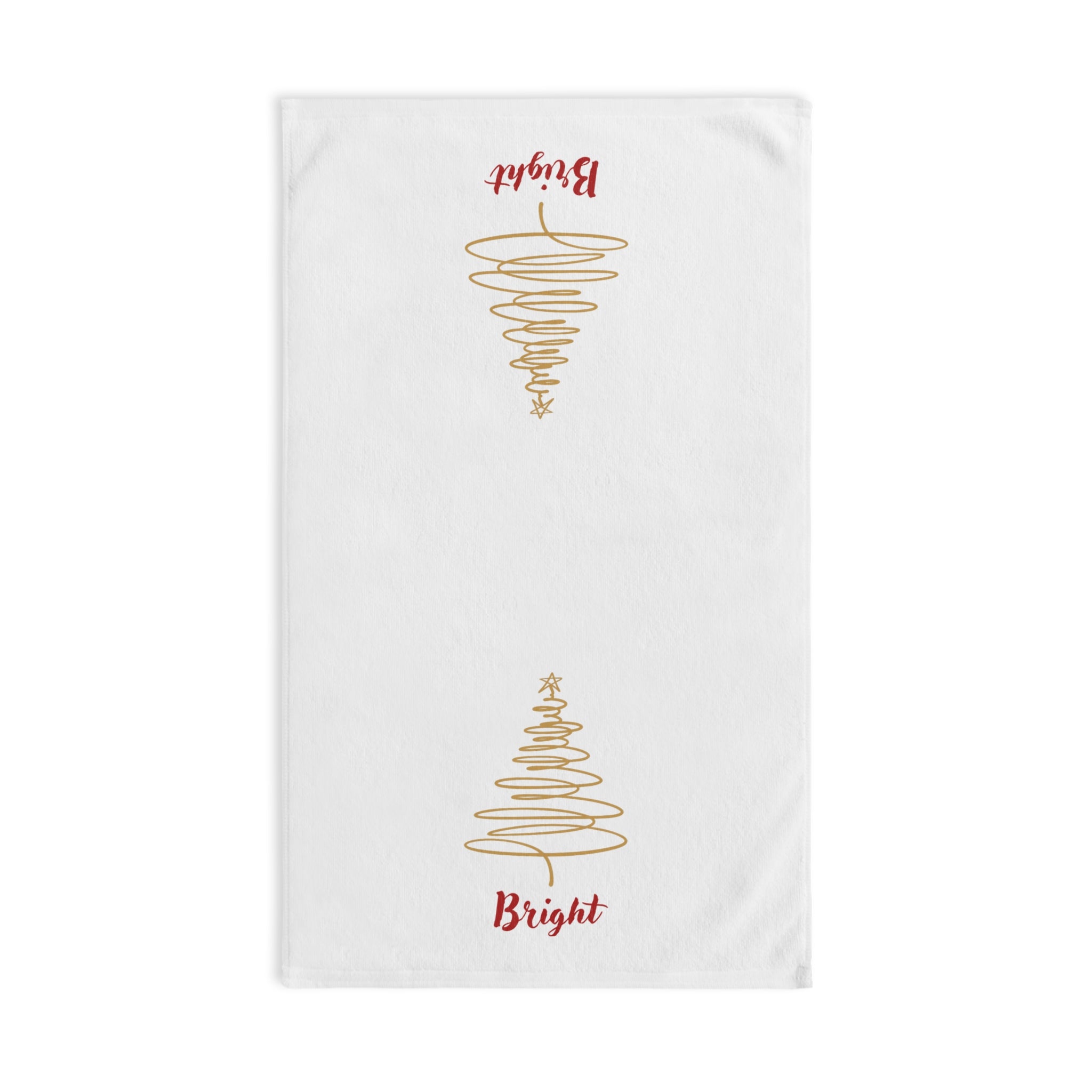 Minimalist Gold Christmas Tree Hand Towel
