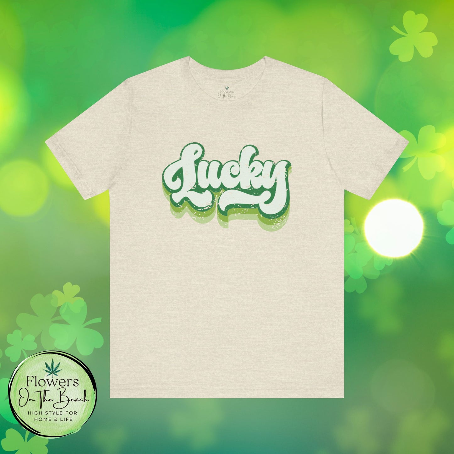 St Patrick's Day Lucky Tee, Simple Retro Unisex Jersey Shirt, Irish Shamrock Top, Green Clover T-Shirt Gift, Vintage Festival Clothing