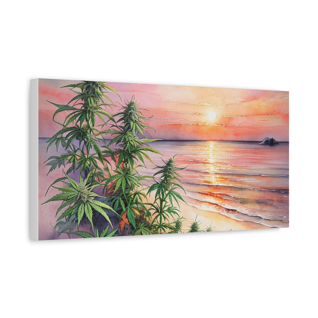 Cannabis Flowers on the Beach Wall Art