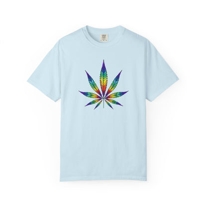 Colorful Cannabis Leaf T-Shirt, Stoner Tshirt Gift