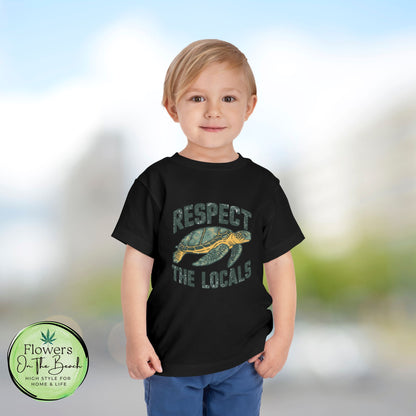 Toddler Short Sleeve Tee "Respect the Locals" - Ocean Lover Style, Summer Wear, Gift for Kids, Eco-Friendly Tee, Marine Life Tee,