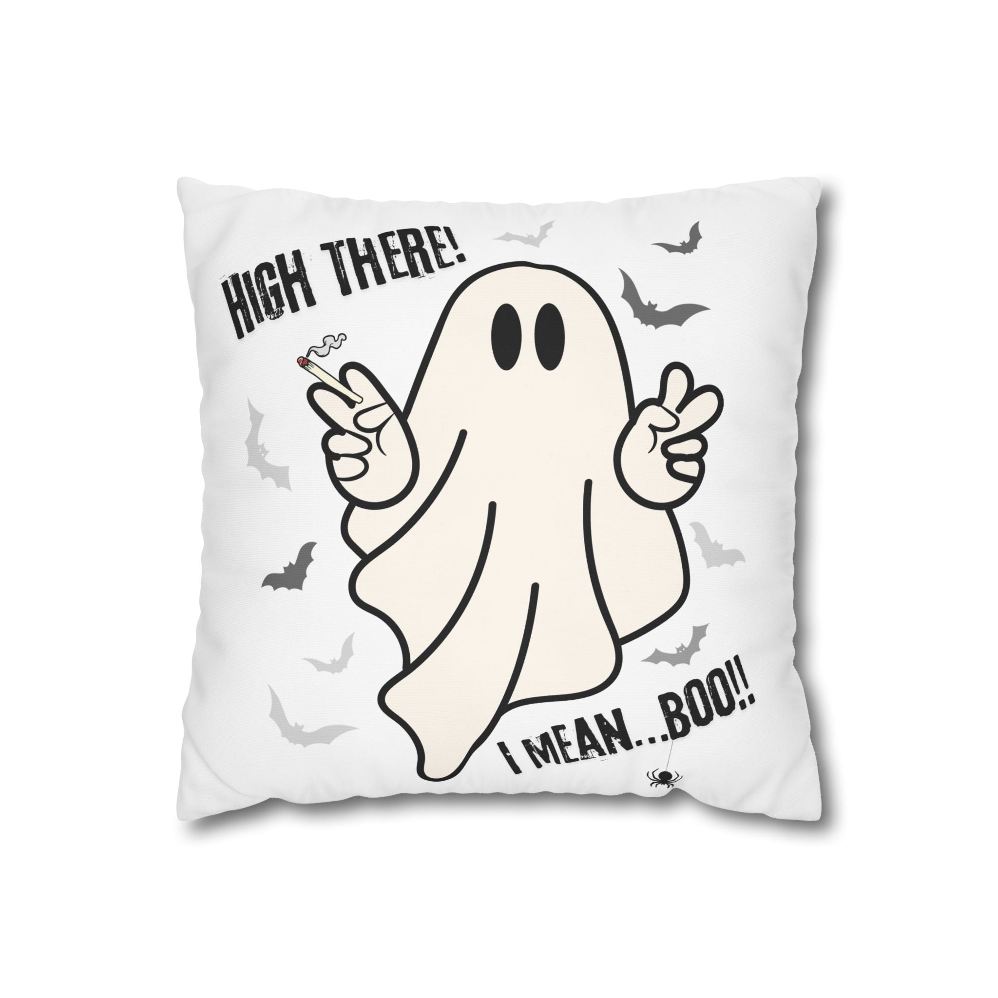 Halloween Ghost Smoking Weed Pillow Cover