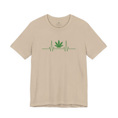 Weed Leaf Heartbeat T-Shirt, Marijuana Plant Tee, Cannabis Lover Shirt, 420 Gift, Unisex Jersey Top