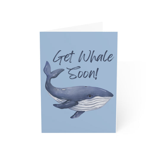 Black Note Cards, Ocean Get Whale Soon Card, Whale Lover Birthday Card, Get Well Soon Card, Ocean Theme Note Card