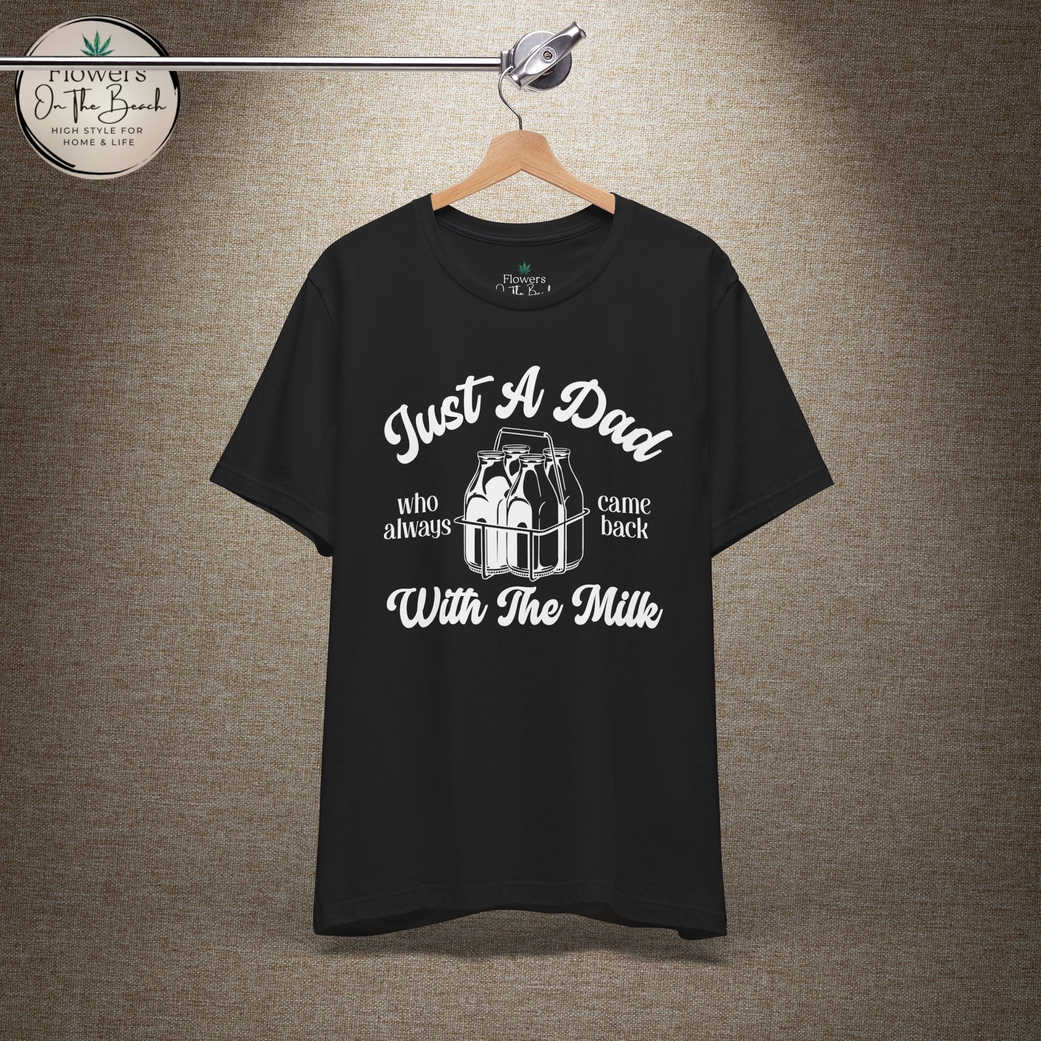 Just A Dad Who Came Back With Milk - Retro Vibe Dad Tee