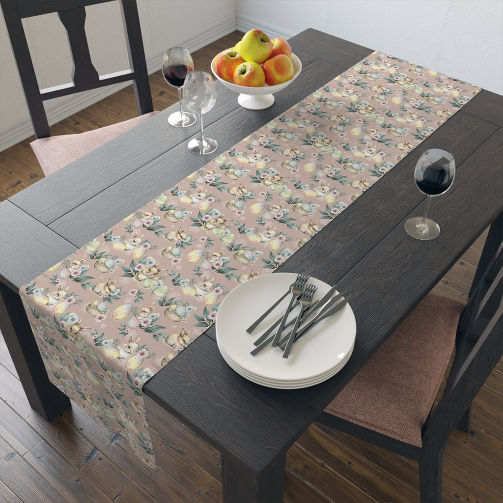 Light Pink Spring Flowers Table Runner