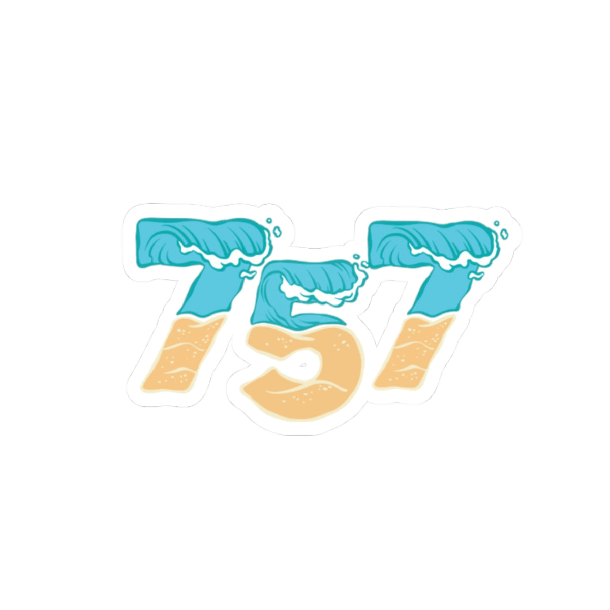 Virginia Beach, 757, Beachy Wave Sticker