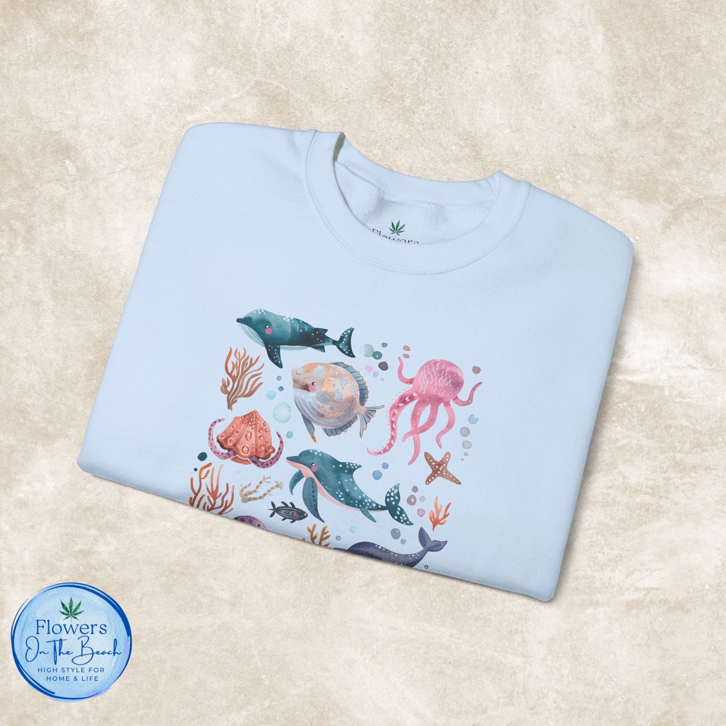 Ocean Lover Sweatshirt, Marine Animals Unisex Crewneck Jumper, Ocean Life Pullover, Nautical Sweatshirt, Sea Creatures Sweater