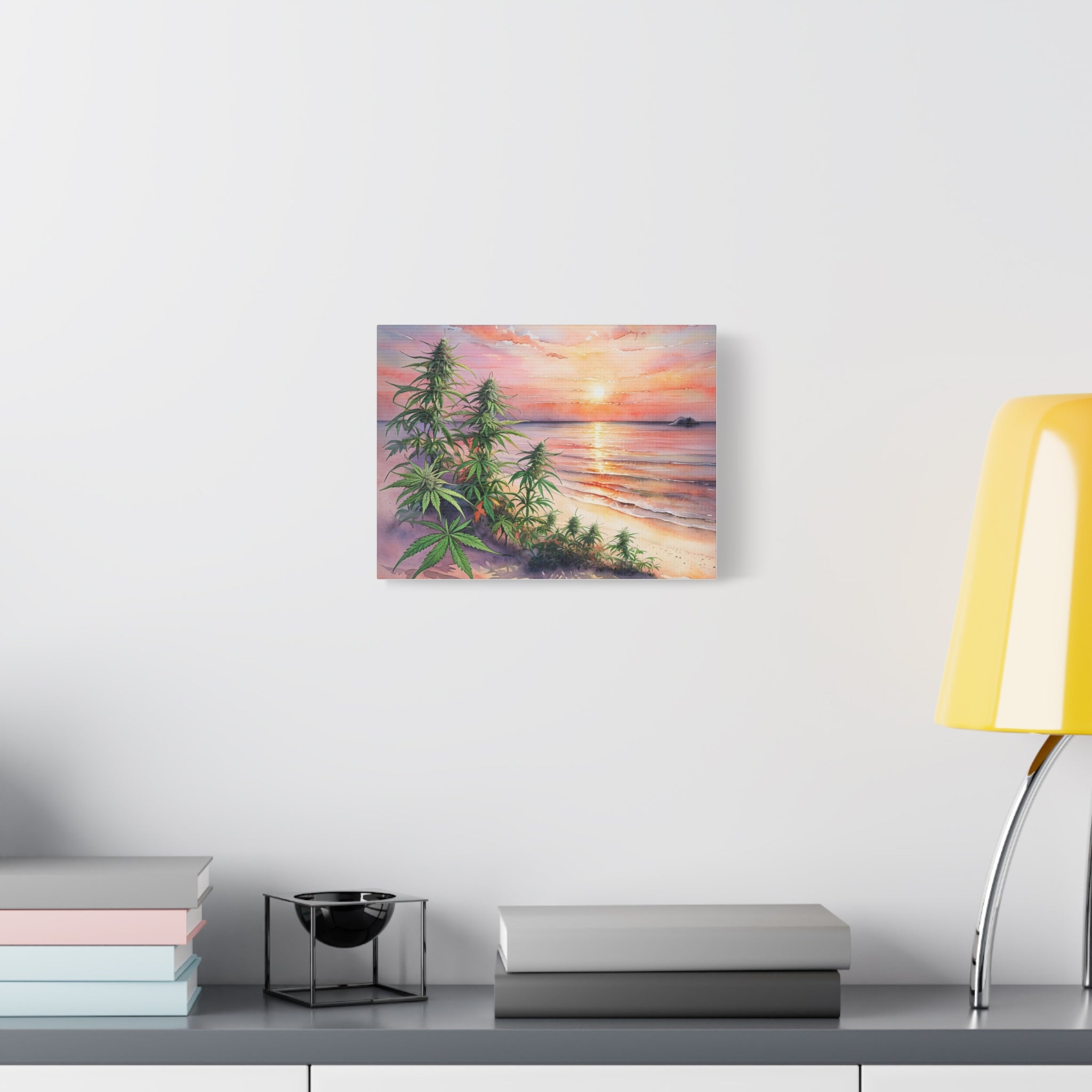 Cannabis Flowers on the Beach Wall Art