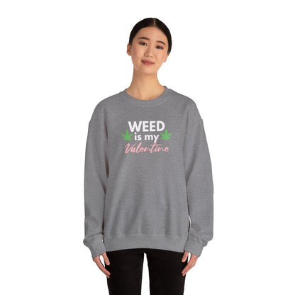 Valentine's Day Weed Long Sleeve Sweatshirt, Unisex Shirt Gift, Weed Lover Clothing, Funny Valentine Apparel, Cannabis Crewneck Jumper,