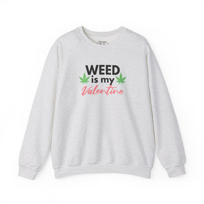 Valentine's Day Weed Long Sleeve Sweatshirt, Unisex Shirt Gift, Weed Lover Clothing, Funny Valentine Apparel, Cannabis Crewneck Jumper,
