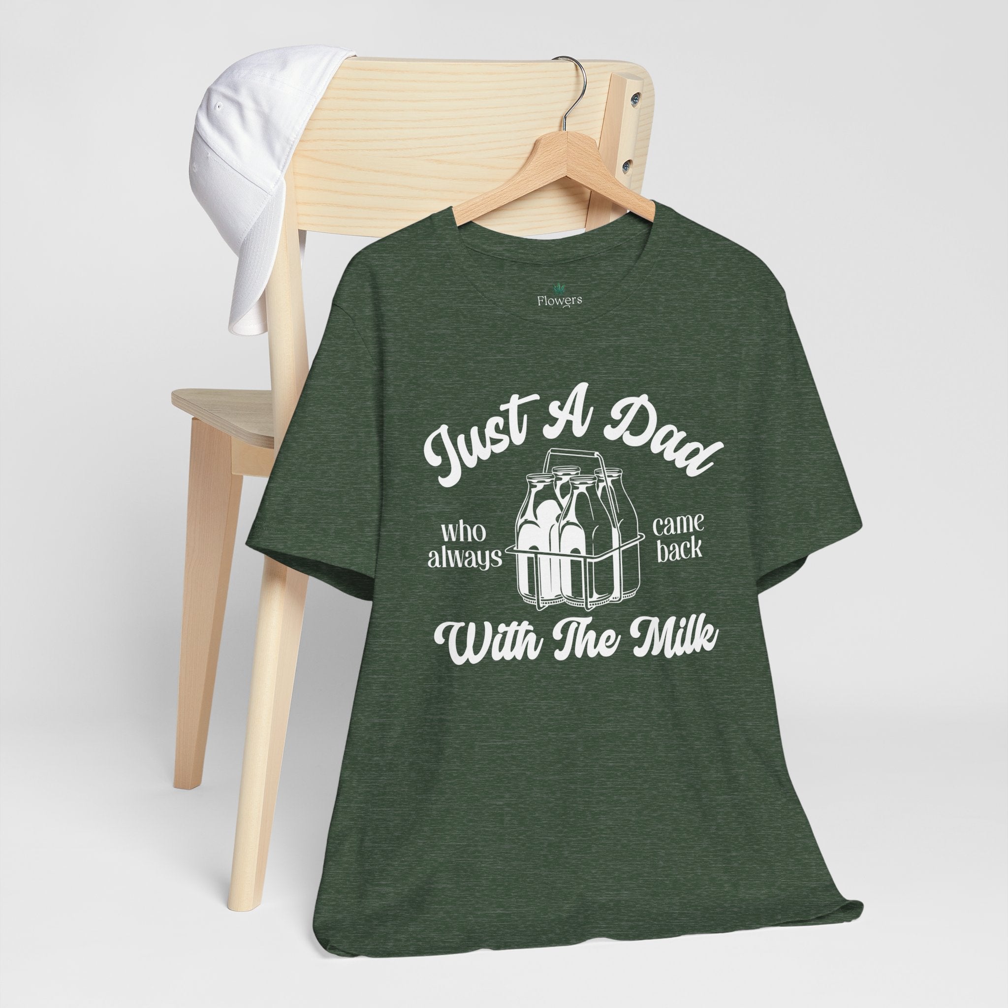 Just A Dad Who Came Back With Milk - Retro Vibe Dad Tee