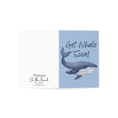 Black Note Cards, Ocean Get Whale Soon Card, Whale Lover Birthday Card, Get Well Soon Card, Ocean Theme Note Card