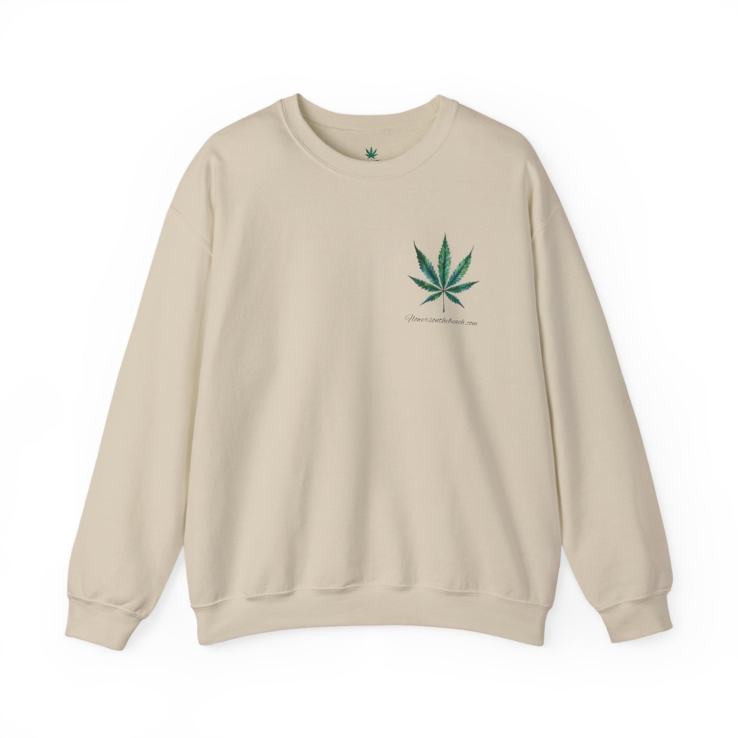 Brand Crewneck, Flowers on the Beach, Stoner Gift, Weed Lover Gift, 420 Gift, Stoner Christmas Gift, Weed Apparel