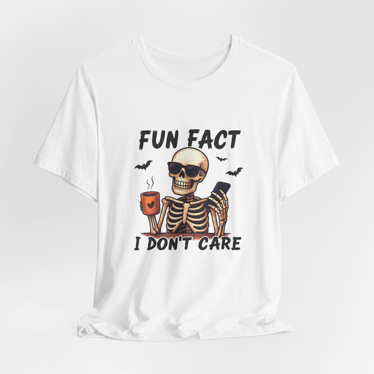 Skeleton 'Fun Fact I Don't Care' Halloween Tee