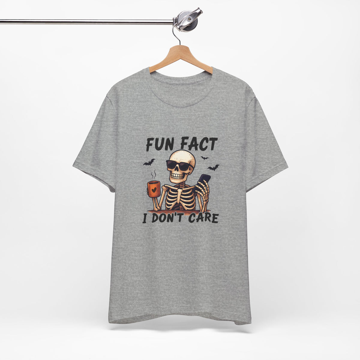 Skeleton 'Fun Fact I Don't Care' Halloween Tee