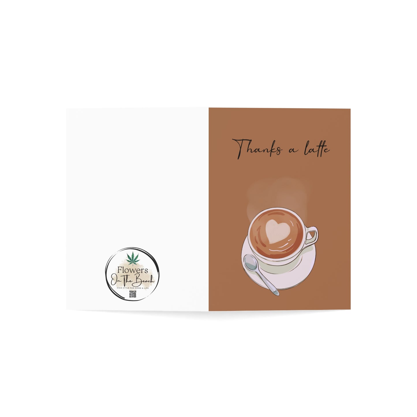 Blank Note Cards, Coffee Card,  Thanks a Latte Greeting Card, Thank you Card, Coffee Lover Card, Coffee Theme Note Card, Appreciation Card