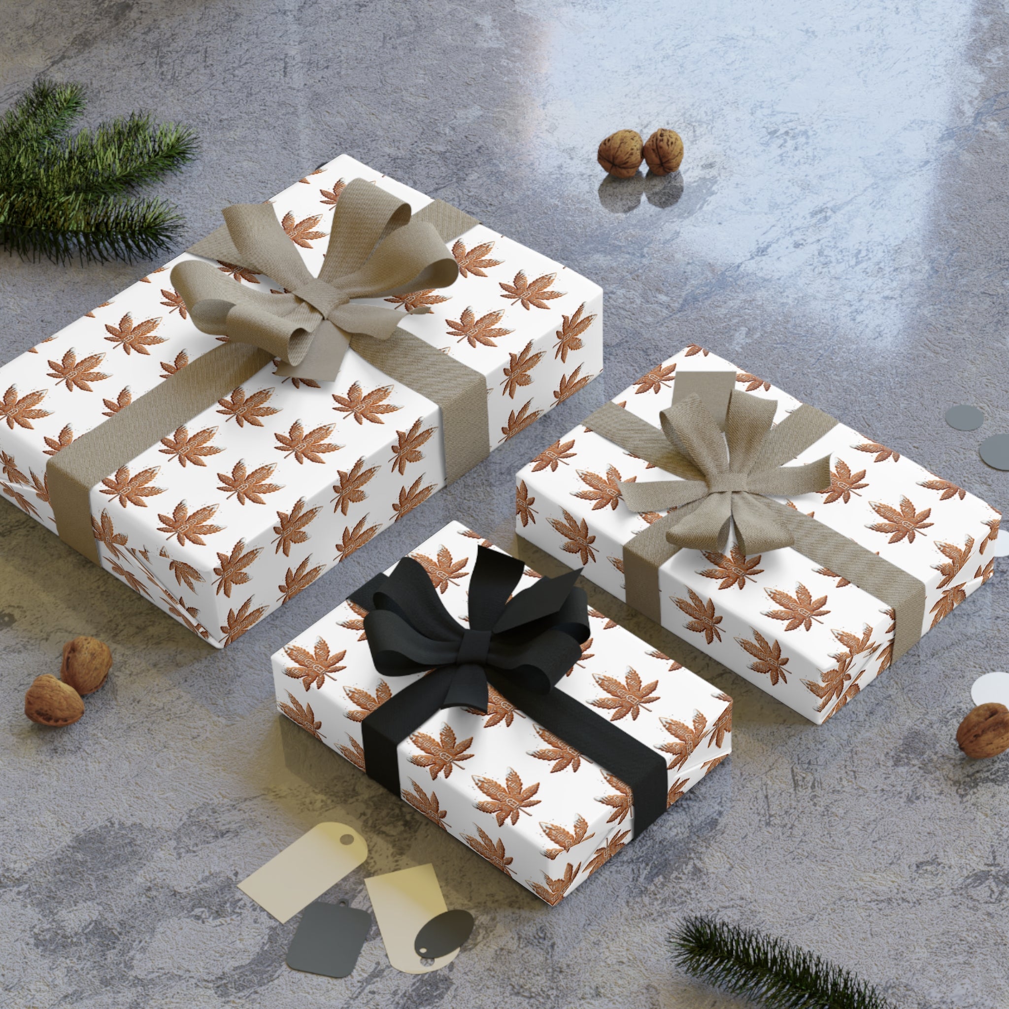 Cute Gingerbread Cannabis Cookie Gift Wrap