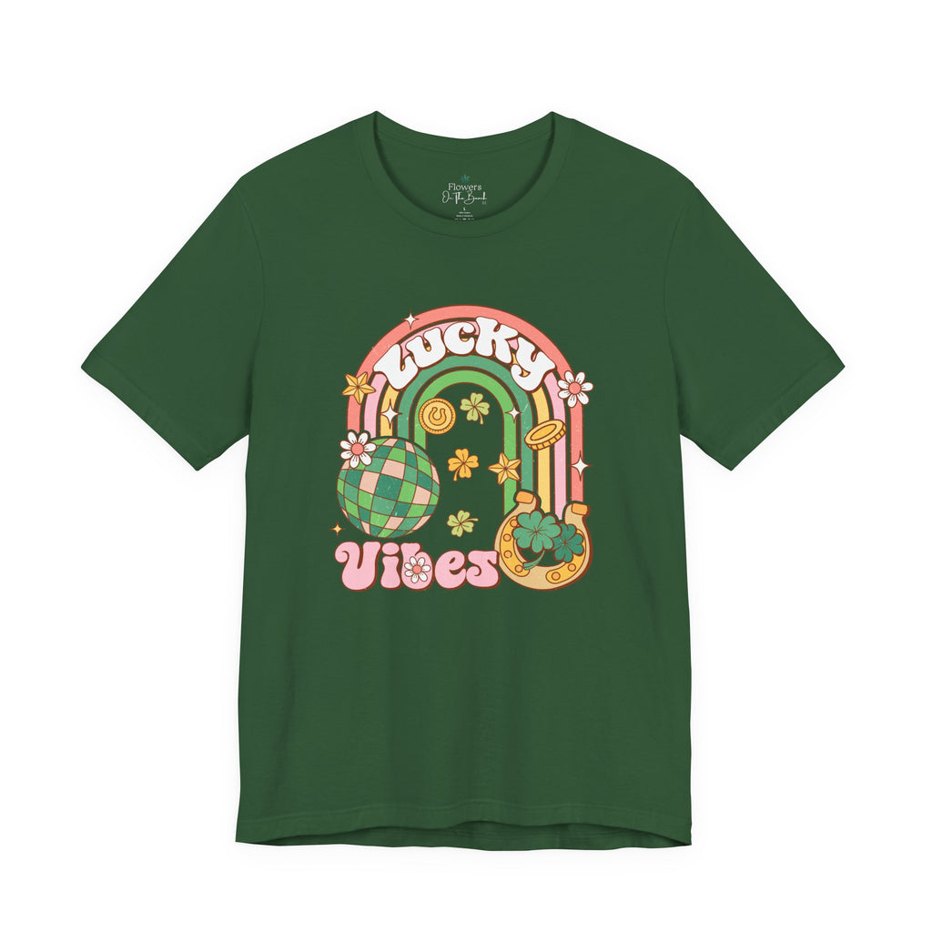 Lucky Vibes Rainbow Pot of Gold Retro Tee