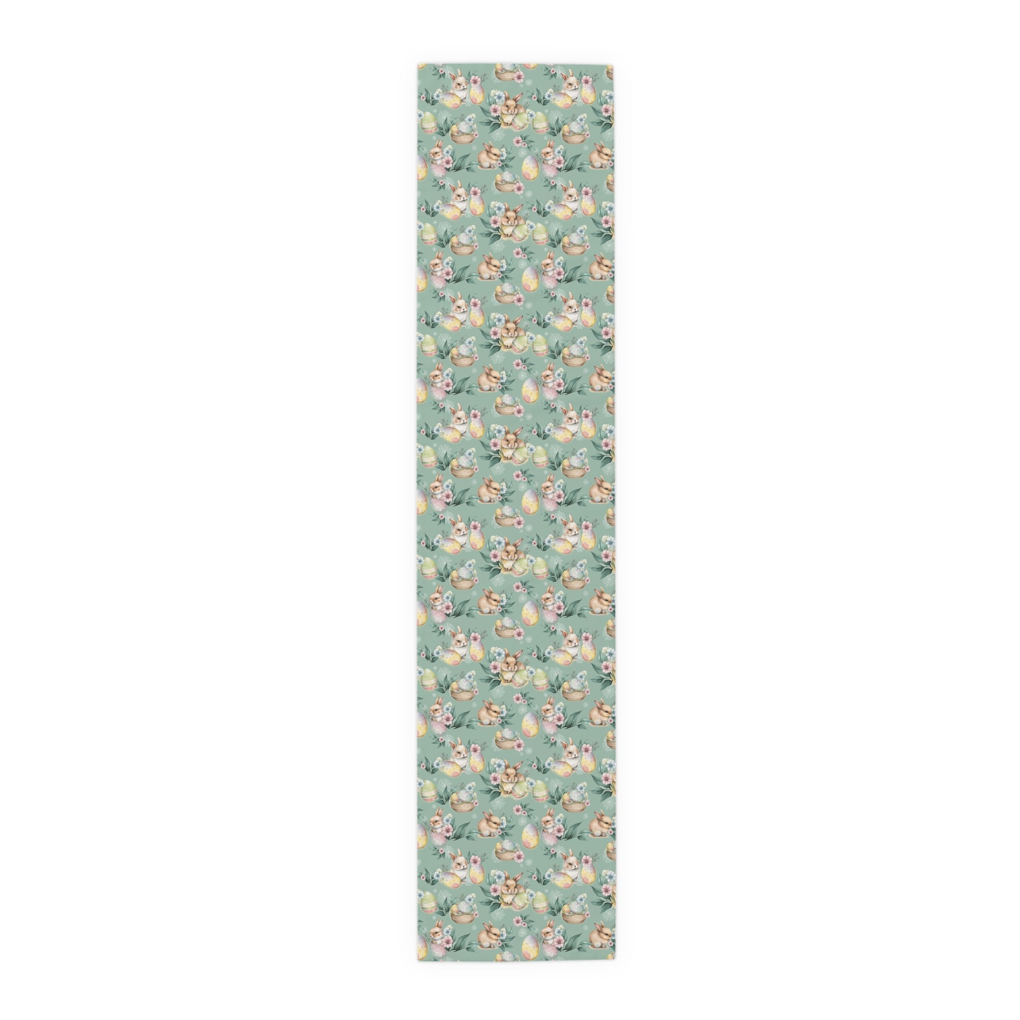 Green Spring Flowers Table Runner
