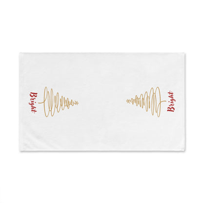 Bright - Minimalist Gold Christmas Tree Hand Towel, Holiday Kitchen Decor, Festive Tea Towel, Modern Xmas Bathroom Towel