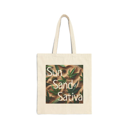 Sun Sand Sativa Bag, Stoner Bag, Stoner Gift, Beachy Stoner Bag, Cotton Bag, Weed Bag for Stoner, Sun Sand Sativa, Gift for Stoner