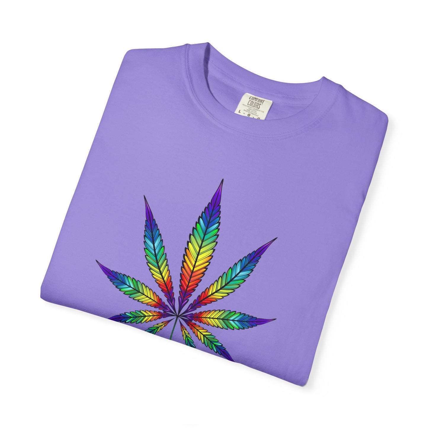 Colorful Cannabis Leaf T-Shirt, Stoner Tshirt Gift