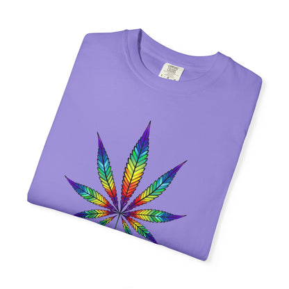 Colorful Cannabis Leaf T-Shirt, Stoner Tshirt Gift