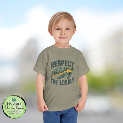 Toddler Short Sleeve Tee "Respect the Locals" - Ocean Lover Style, Summer Wear, Gift for Kids, Eco-Friendly Tee, Marine Life Tee,