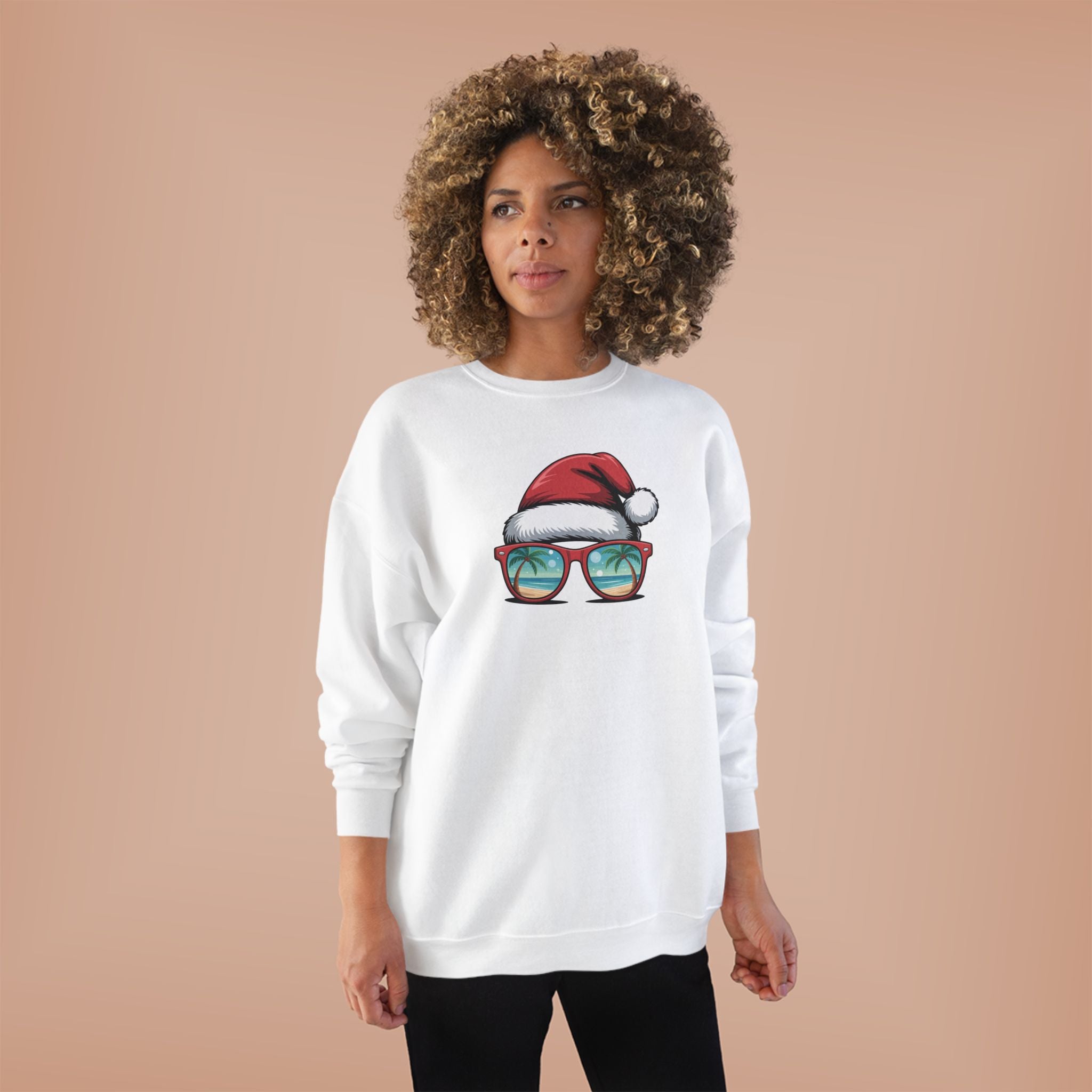 Beach Christmas Santa with Shades Sweatshirt
