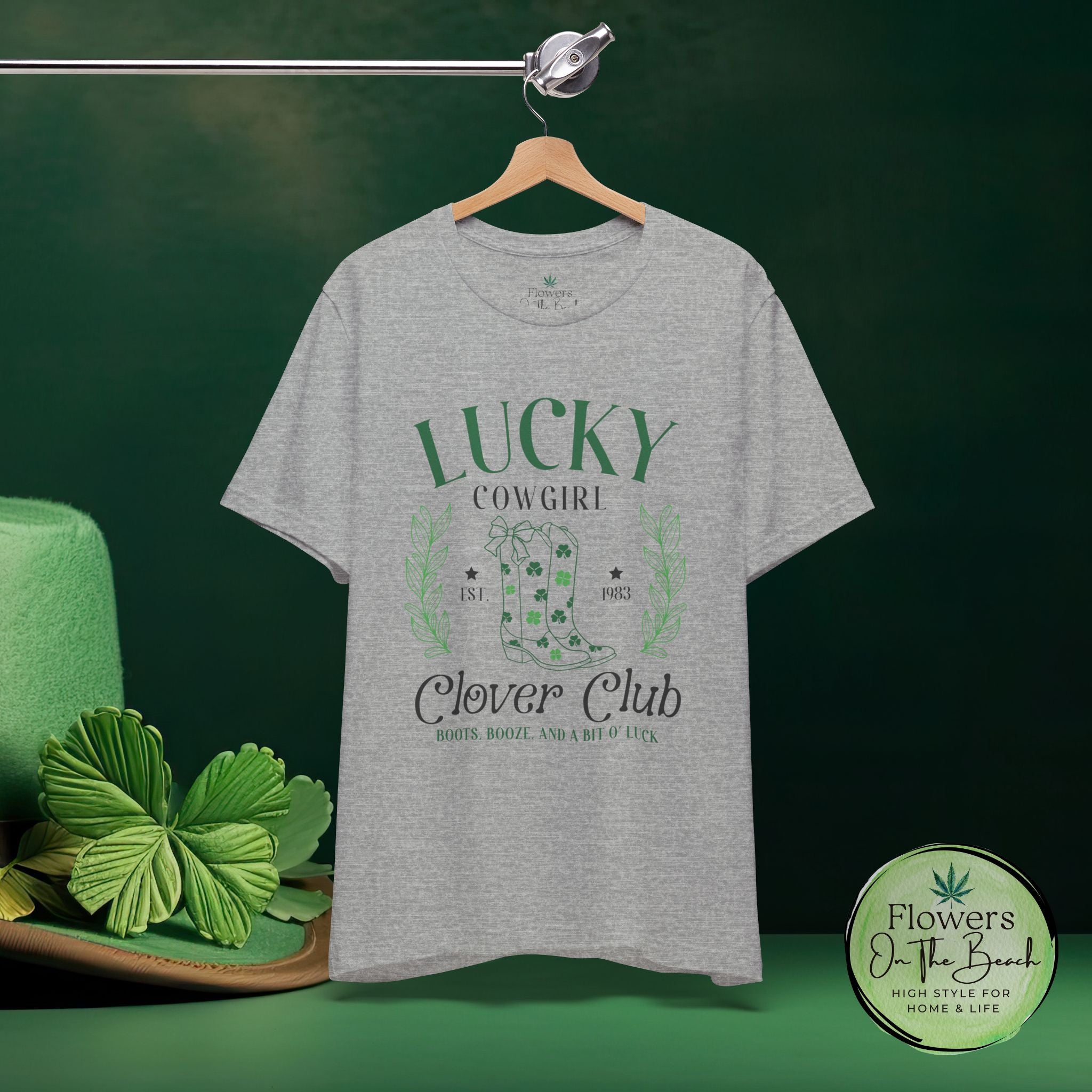 Cowgirl Boots Shamrock Lucky Cowgirl Clover Tee
