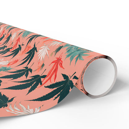 Cute Cannabis Xmas Gift Wrap, Holiday Weed Themed Gift Wrap, Festive Marijuana Design, Xmas Pot Leaf Gift Wrap, Ganja, 420 Wrapping Paper