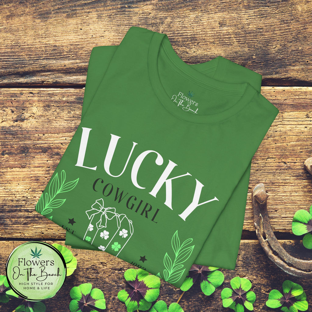 Cowgirl Boots Shamrock Lucky Cowgirl Clover Tee