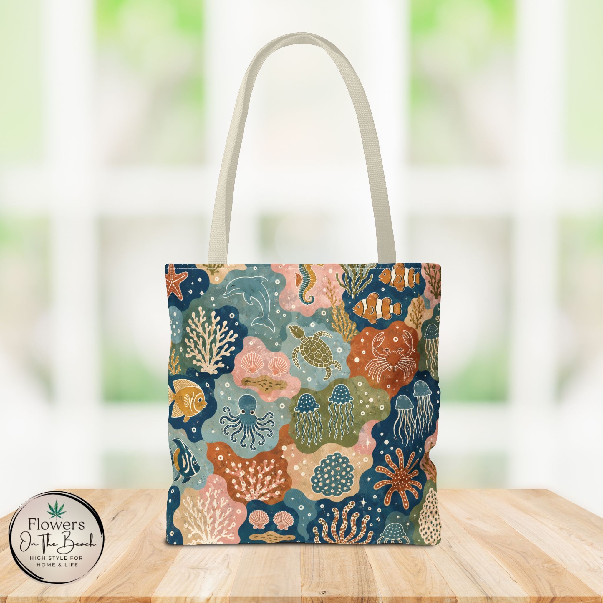 Colorful Sea Creature Tote Bag