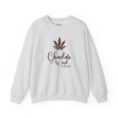 Chocolate and Weed Valentine's Tshirt, Unisex Long Sleeve Tee, Funny Marijuana Shirt, Stoner Gift, Cannabis Lover Top