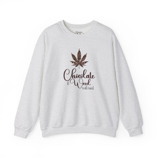 Chocolate and Weed Valentine's Tshirt, Unisex Long Sleeve Tee, Funny Marijuana Shirt, Stoner Gift, Cannabis Lover Top