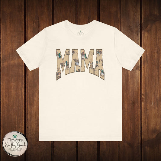Mama Varsity Letters Duck Tee, Personalized Mama Tee, Mallard Duck Theme Shirt, Country Mama Apparel, Gift for Mom, Wildlife Lover Shirt