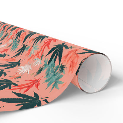 Cute Cannabis Xmas Gift Wrap, Holiday Weed Themed Gift Wrap, Festive Marijuana Design, Xmas Pot Leaf Gift Wrap, Ganja, 420 Wrapping Paper