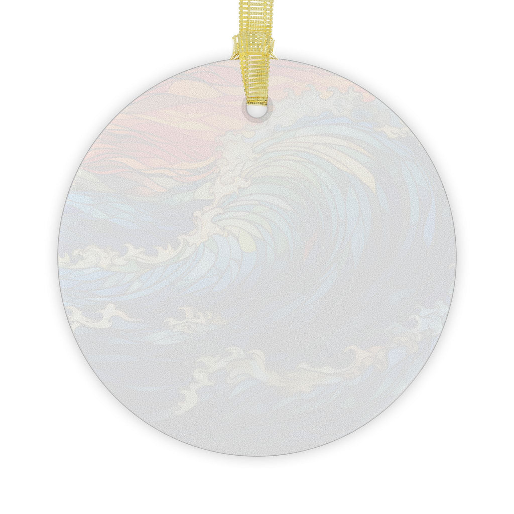 Stained Glass Style Ocean Wave Ornament