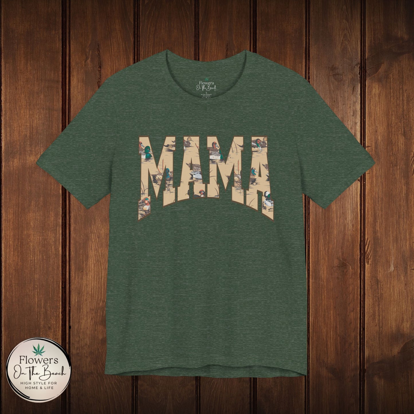 Mama Varsity Letters Duck Tee, Personalized Mama Tee, Mallard Duck Theme Shirt, Country Mama Apparel, Gift for Mom, Wildlife Lover Shirt