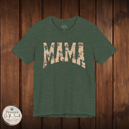 Mama Varsity Letters Duck Tee, Personalized Mama Tee, Mallard Duck Theme Shirt, Country Mama Apparel, Gift for Mom, Wildlife Lover Shirt