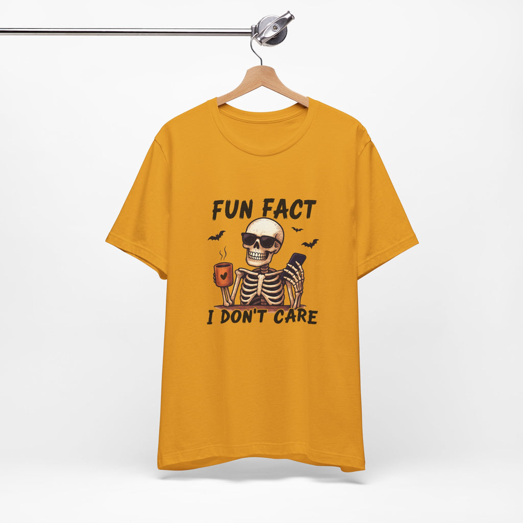 Skeleton 'Fun Fact I Don't Care' Halloween Tee